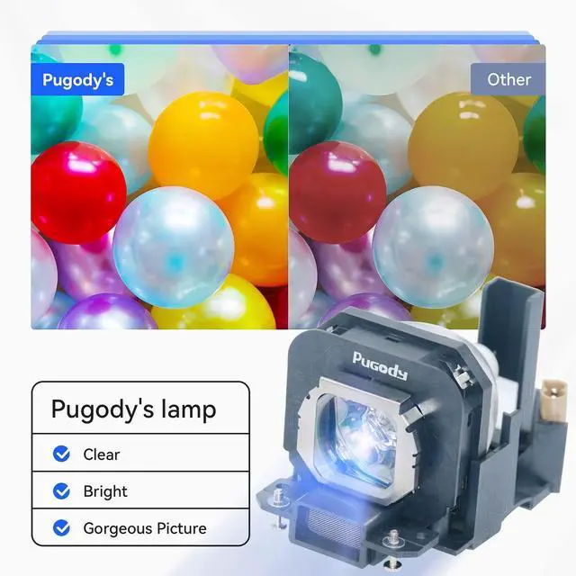 Alt view image 3 of 5 - Pugody ET-LAX100 Premium Quality Replacement Projector Lamp Bulb with Housing for Panasonic PT-AX200U PT-AX100U PT-AX200E PT-AX100E PT-AX100 PT-AX200 TH-AX100