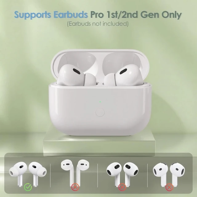 Alt view image 3 of 5 - Meliif Wireless Charging Case Replacement Compatible with AirPods Pro 1/2