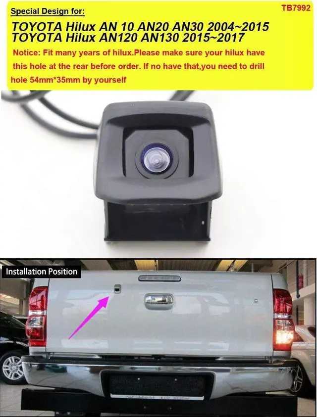 Alt view image 2 of 5 - HD Auto Vehicle Car Van 170 Wide Angle License Plate Light Rear View Reversing Backup Camera Parking Aids System Compatible with Toyota Hilux AN10 AN20 AN30/ AN120 AN130