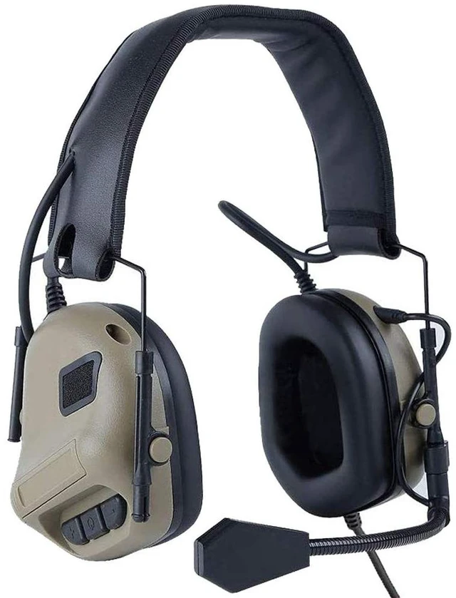 Main image of ATAIRSOFT Tactical Headset Wargame Hunting Headphone Without Noise Cancellation Function (Tan)