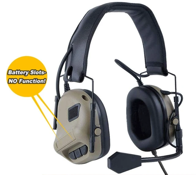 Alt view image 2 of 5 - ATAIRSOFT Tactical Headset Wargame Hunting Headphone Without Noise Cancellation Function (Tan)