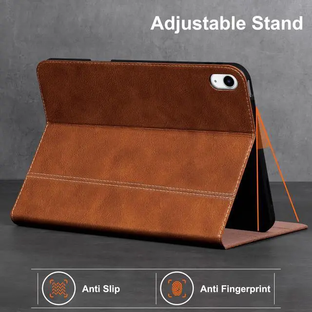Alt view image 4 of 5 - Gexmil Leather Case for iPad Air 11 Inch M4/M3/M2 (2026/2025/2024),iPad Air 10.9 Inch 5th/4th Gen 2022/2020, Top Grain Leather Cover with Pencil Holder,Auto Sleep/Wake,Vegetable Tanned Brown