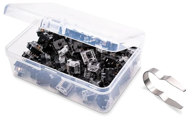 Alt view image 3 of 4 - Granvela KS-8 Black Switches for Mechanical Keyboards,3-pin Linear &Consistent Heavy 60g Force Black-Shell -Pack 65