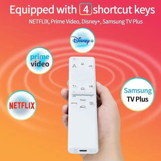 Alt view image 4 of 5 - BN59-01391A Solar Voice Remote Control Replacement for Samsung TV Remote with 4 Shortcut Buttons, Compatible with Samsung 2021-2023 Neo LED Smart 4K Ultra HD TV