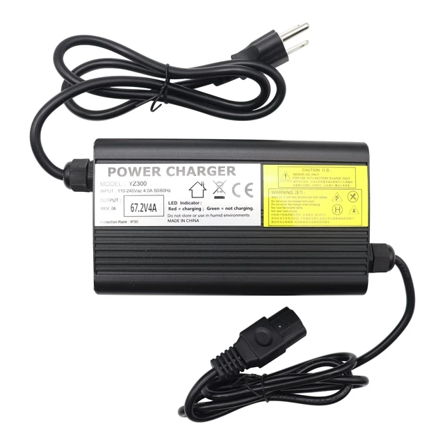Alt view image 2 of 4 - 67.2V 4A / 60V 4A Lithium Battery Charger AC Adapter Power Supply for 16S 60V Lithium Li-ion Batteries Pack with 3 Holes Plug