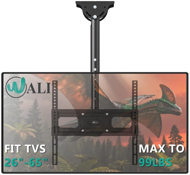 Main image of WALI Ceiling TV Mount for Most 26-65 inch LCD LED OLED 4K TVs, up to 99 lbs