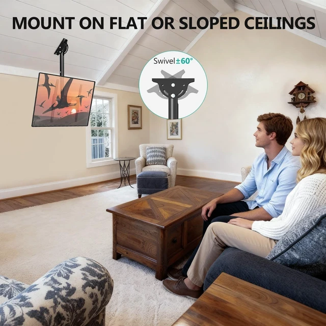Alt view image 5 of 5 - WALI Ceiling TV Mount for Most 26-65 inch LCD LED OLED 4K TVs, up to 99 lbs