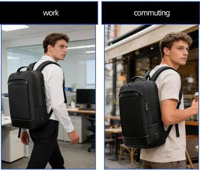 Alt view image 4 of 5 - GYakeog GYAKOG Expandable Business Laptop Backpack, 35L Large Capacity Waterproof Travel Bag, 15.6 Inch Computer Backpack for Work & Business Travel