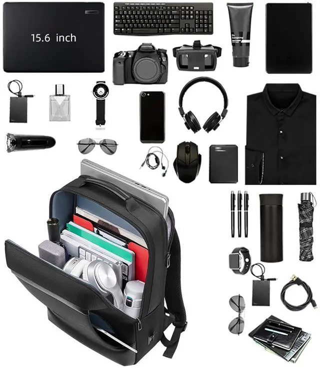 Alt view image 3 of 5 - GYakeog GYAKOG Expandable Business Laptop Backpack, 35L Large Capacity Waterproof Travel Bag, 15.6 Inch Computer Backpack for Work & Business Travel