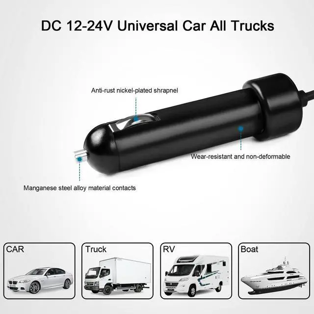 Alt view image 2 of 5 - 12-24V DC 65W Car Charger Compatible with Dell Latitude 13 14 15 5430 7210 Precision 3570 XPS 13 Plus Laptop Power Supply Compatible with Lenovo Asus HP Acer 65W Car Charger