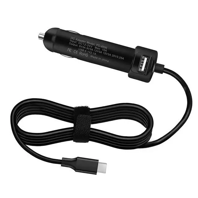 Alt view image 4 of 5 - 12-24V DC 65W Car Charger Compatible with Dell Latitude 13 14 15 5430 7210 Precision 3570 XPS 13 Plus Laptop Power Supply Compatible with Lenovo Asus HP Acer 65W Car Charger