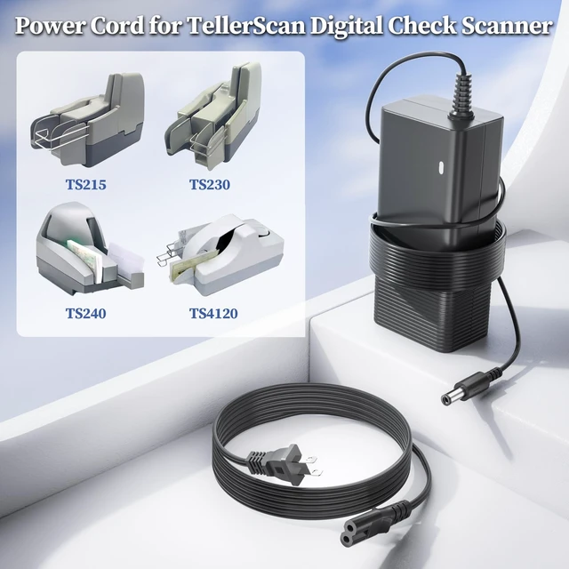 Alt view image 3 of 5 - Charger for TellerScan TS240 TS230 TS215 TS4120 Scanner Power Cord 30V