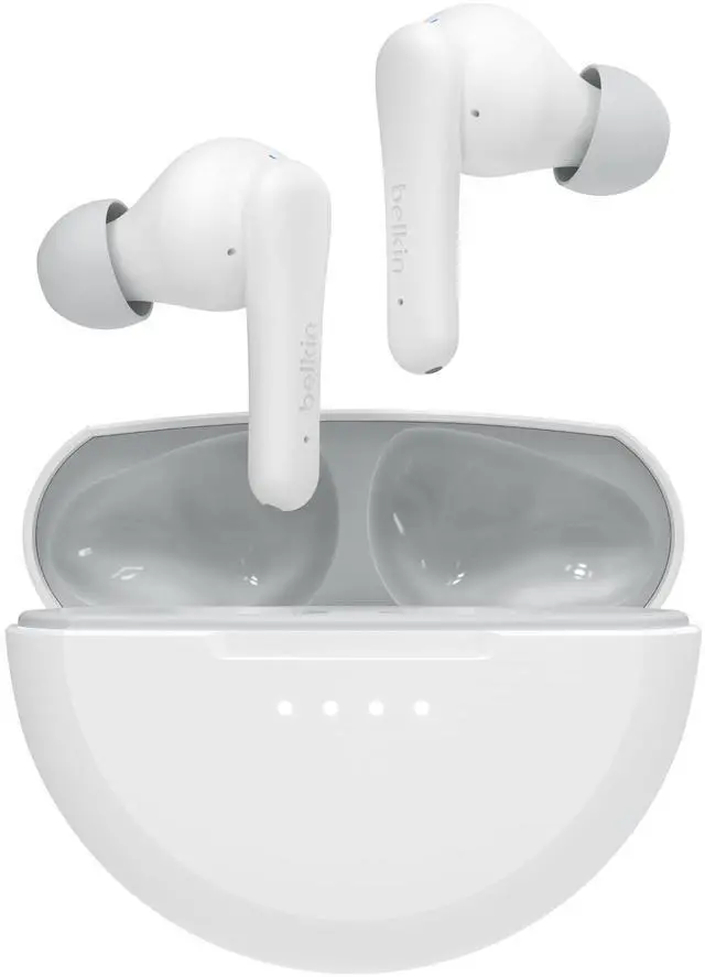 Main image of Belkin SoundForm Nano 2 Bluetooth Earbuds for Kids with Built-in Microphone, 28H Battery Life, Safe 85dB Volume, IPX5 Water Resistance - Kids Bluetooth Earbuds for iPhone, iPad, Galaxy, & More - White