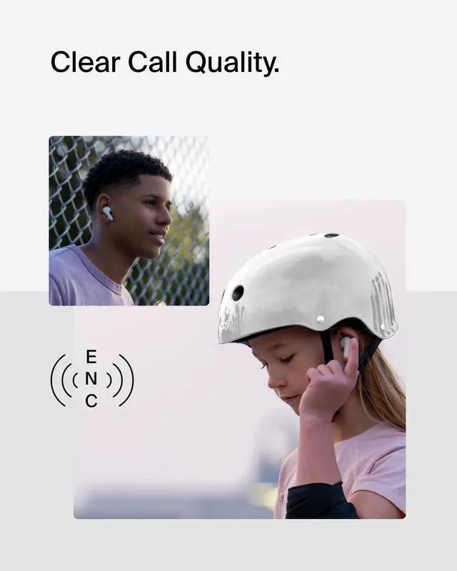 Alt view image 5 of 5 - Belkin SoundForm Nano 2 Bluetooth Earbuds for Kids with Built-in Microphone, 28H Battery Life, Safe 85dB Volume, IPX5 Water Resistance - Kids Bluetooth Earbuds for iPhone, iPad, Galaxy, & More - White