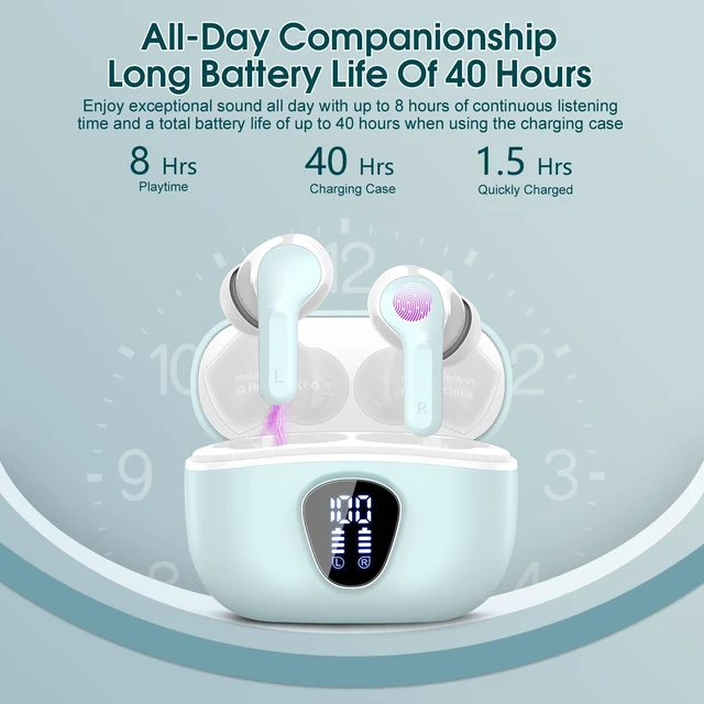 Alt view image 4 of 5 - Wireless Earbuds, Bluetooth 5.4 Headphones HiFi Stereo, Bluetooth Earbuds