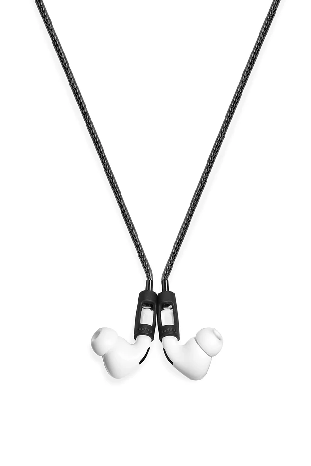 Alt view image 2 of 3 - Tapper Hematite Black Plated Foxtail Chain for AirPods & AirPods Pro