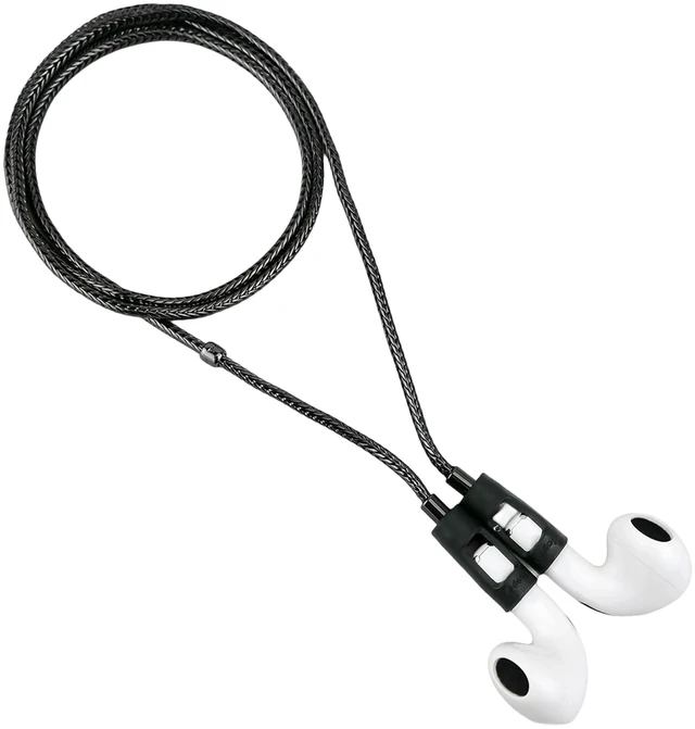 Main image of Tapper Hematite Black Plated Foxtail Chain for AirPods & AirPods Pro
