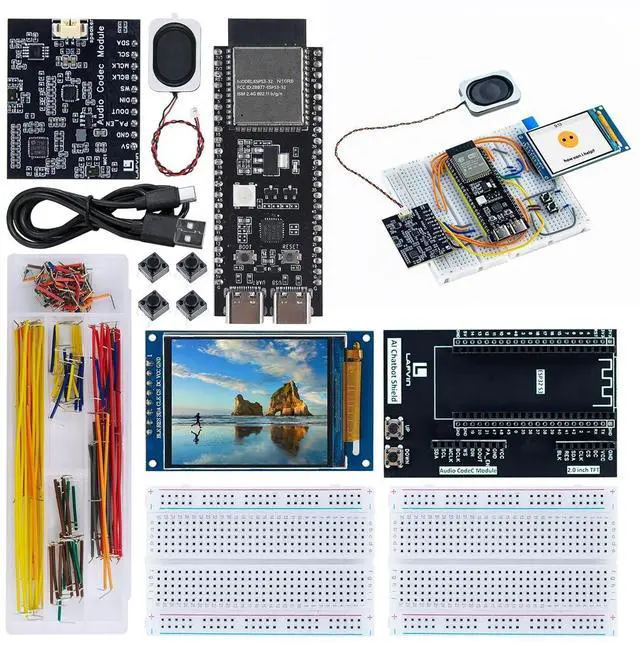 Main image of LAFVIN AI Chatbot Kit for ESP32-S3, Preloaded OpenAI & Deepseek Voice Assistant Projects, Voice Wake-up & Real-time Interruption, Suitable for Learning AI and IoT Projects.