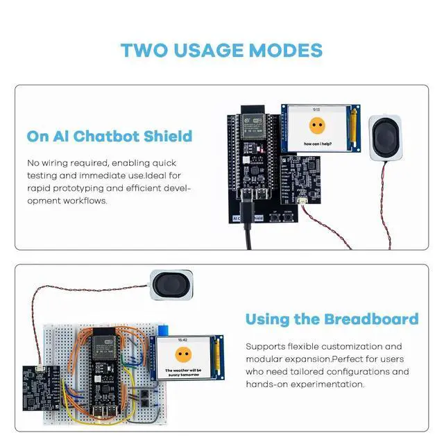 Alt view image 5 of 5 - LAFVIN AI Chatbot Kit for ESP32-S3, Preloaded OpenAI & Deepseek Voice Assistant Projects, Voice Wake-up & Real-time Interruption, Suitable for Learning AI and IoT Projects.