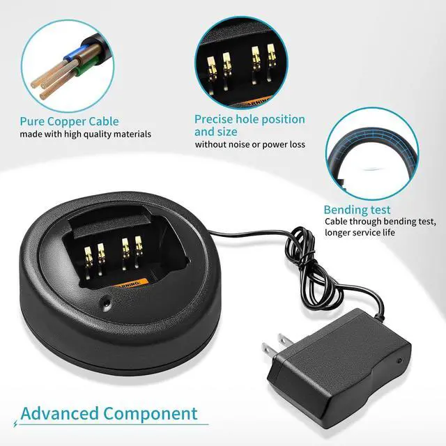 Alt view image 3 of 5 - 5 Pack HT750 HTN9000 Charger for Motorola HT1250 HT1550XLS PR860 EX500 EX560 EX600 GP320 GP340 JMNN4023 HNN9013 HNN9008 JMNN4024 Charger