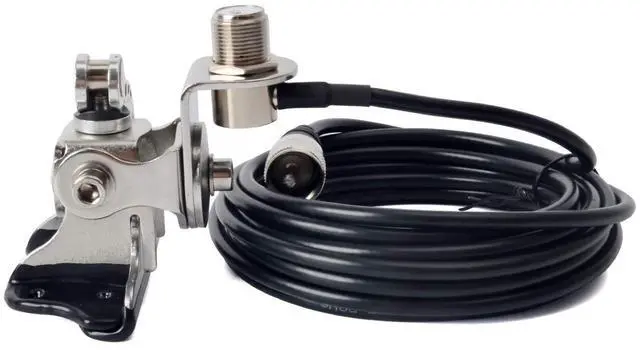 Alt view image 2 of 5 - HYS Stainless Steel Car Clip Mount Trunk Lid Hatchback Mount Bracket for Mobile Transceiver Car Radio Antenna + 16.4FT RG58 Antenna Cable (SO239 to PL259)