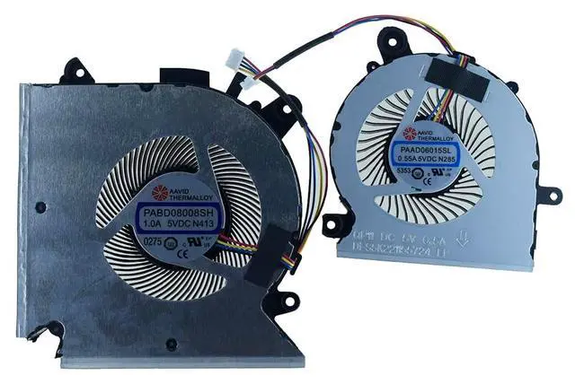 Alt view image 2 of 5 - Sicastar New CPU with GPU Cooling Fan Replacement for MSI GF65 GF65 Thin Series PABD08008SH PAAD06015SL Dual Fans