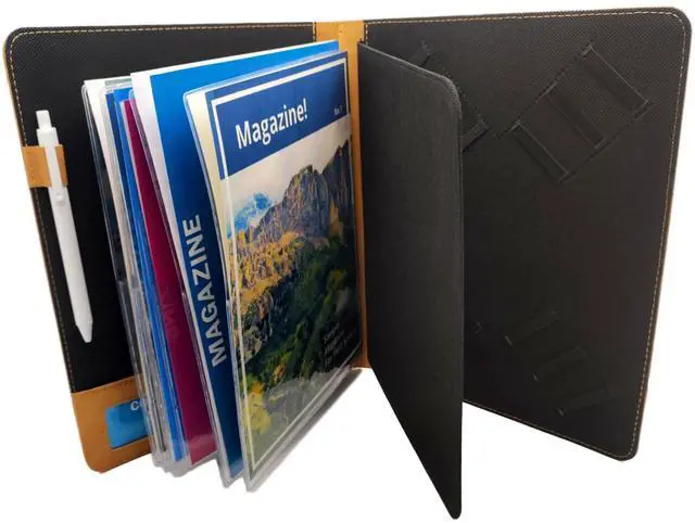 Alt view image 4 of 5 - ASVP Shop JW Ministry Organizer - Premium PU Leather Tablet, iPad, Phone Holder, Magazines & Tracts - Ideal for Jehovah's Witnesses Field Service and Meetings