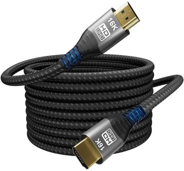 Main image of MOPOCHG 16K 10K 8K HDMI 2.2 Cable 6.6FT, 96Gbps Ultra High Speed HDMI Braided Cord, Support 16K@30Hz 8K@60Hz 4K@120Hz HDCP 2.2&2.3, Dynamic HDR,eARC,DTS:X, for Roku TV/HDTV/PS5/Xbox/Blu-ray