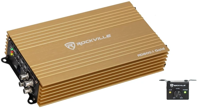 Main image of Rockville RD600.1 Gold 1 Ohm Mono Car Amplifier, 600W RMS / 2400W Peak