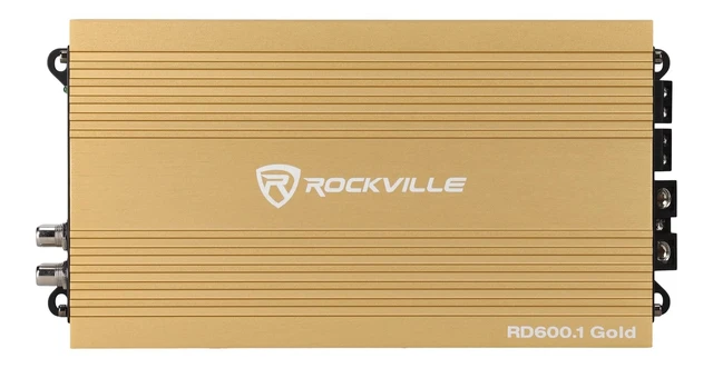 Alt view image 4 of 5 - Rockville RD600.1 Gold 1 Ohm Mono Car Amplifier, 600W RMS / 2400W Peak