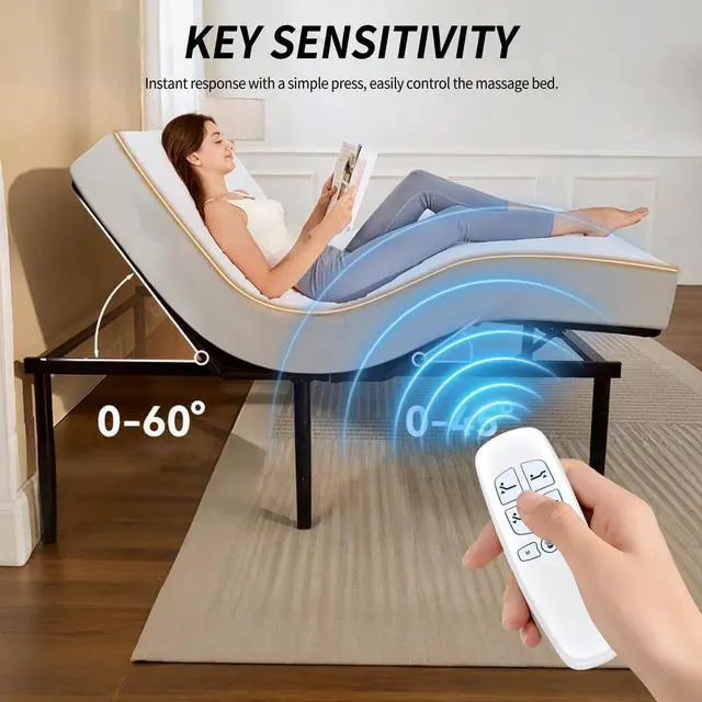 Alt view image 2 of 5 - RYQIF Replacement Remote Control Fits Bed Tech Bedtech BT2000, for Lucid L300, for Milemont Richmat HJH13D Adjustable Bed, for AMBEE21 CastleBeds (Not BT Version)