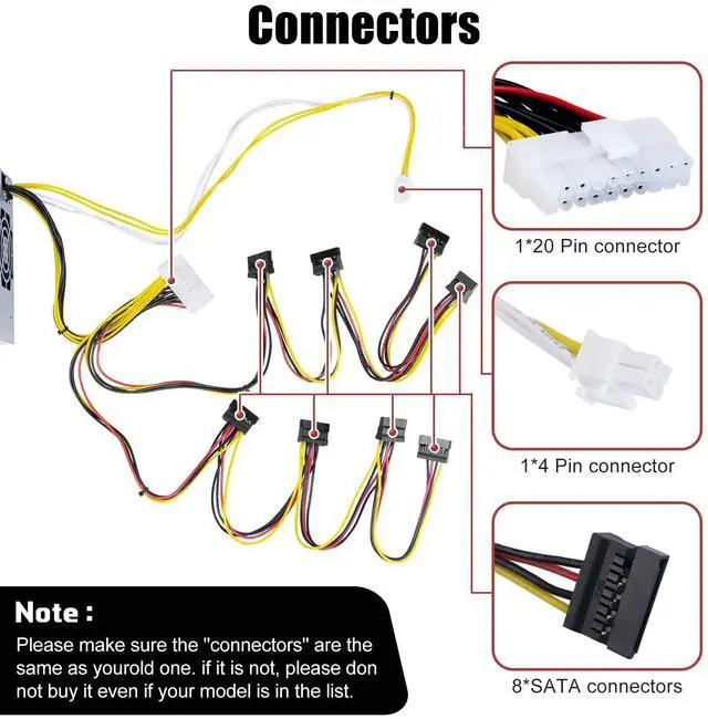 Alt view image 4 of 5 - LXun Upgraded FSP350-20GSV DPS-300AB-81B 350W Power Supply Compatible with FSP FSP350-20GSV DPS-300AB-81 FSP35020GSV FSP300-20GSV 7916NP DS-7916N-E4 DS-7916N-16P 350w Power Supply