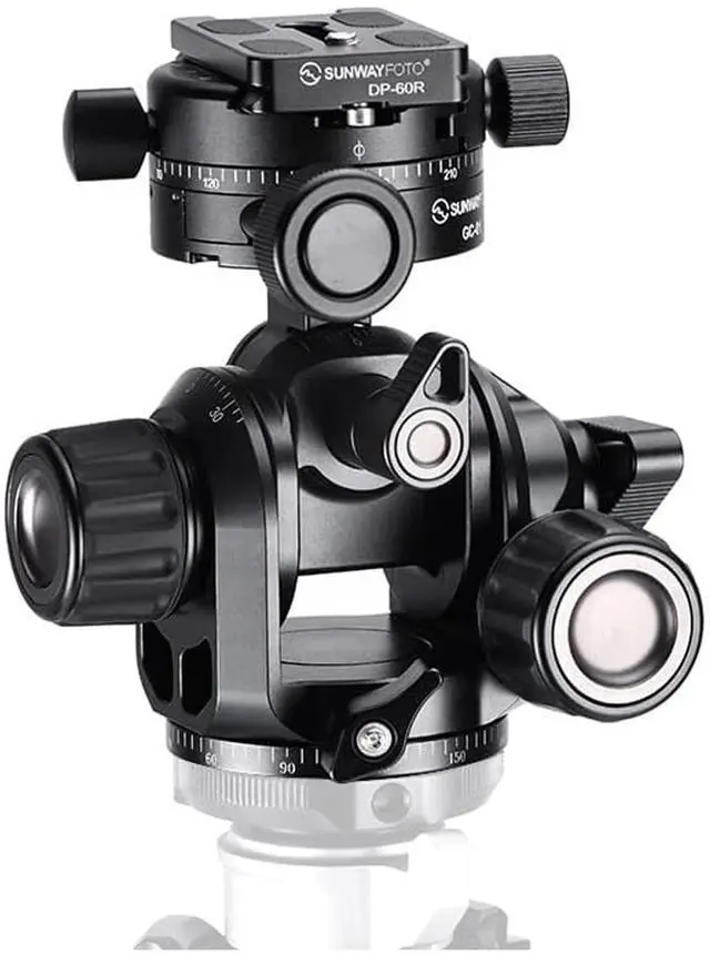 Main image of SUNWAYFOTO GH-PRO+ Geared Tripod Head with 360 Geared Panning QR Clamp Compatible with Arca