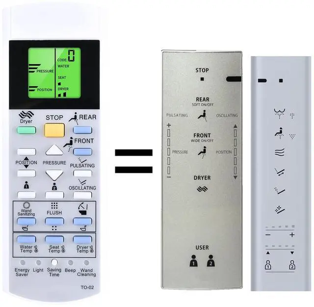 Main image of WKOLF New Replacement Remote Fits for TOTO Washlet Bidet Toilet Seat SG GL TCF403REGV1 CW512YR WC TCF403EGV1 (UK) TCF6532C3GV1 TCF6532G#NW1 TCF403REG TCF403RESW TCF403REG CW512YR WC TCF6532SW#NW1