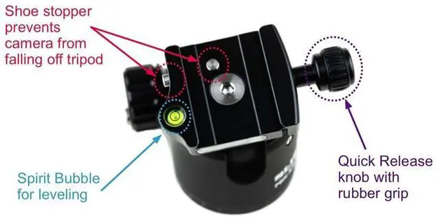 Alt view image 2 of 5 - SLIK PBH-52LP Arca Compatible Professional Ball Head (618-830) Supports 66lbs, Arca Quick Release, Independent Friction Control and Pan Knob, Compatible with Most Tripods