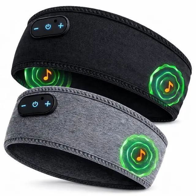 Main image of Bluetooth Sleep Headphones Sleep Mask Sleep Headphones,Ultra-Soft Wireless Headband Bluetooth for Side Sleepers, with 14H Playtime & Bluetooth 5.4, 4-in-1 Music Sleep Earphones (Black&Grey)