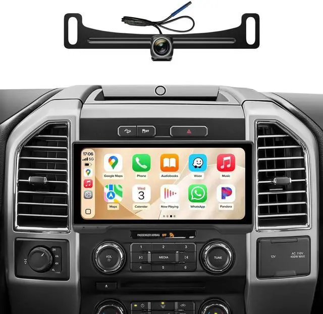Main image of ApexNav 10.33" QLED Radio Upgrade for Ford F150 15-20 & F250 F350 17-22 (8" OEM Screen), Wireless CarPlay Android Auto Stereo w/ 4G+64G, BT 5.4, B&O Supported