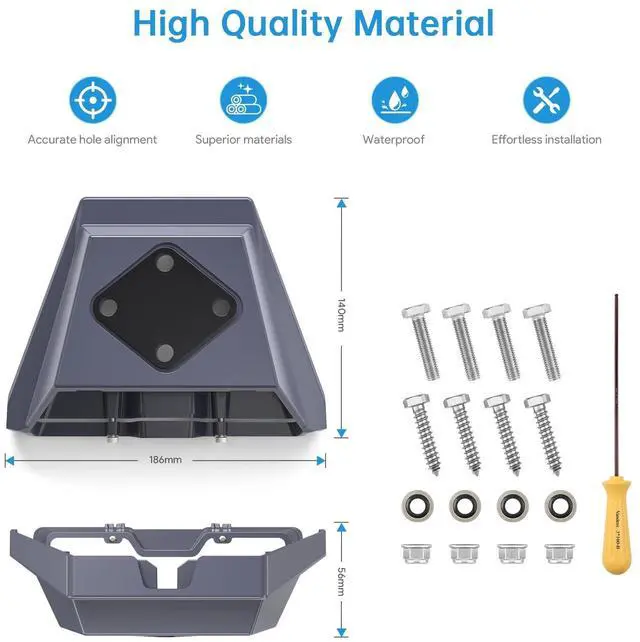 Alt view image 2 of 5 - WXPSKY Starlink Gen 3 Mount, Heavy-Duty Aluminum Roof Mount for Starlink Standard Flat Dishy, Weatherproof Mobility Bracket for RV, Boat, and Vehicle Roof Rails, Easy One-Click Installation