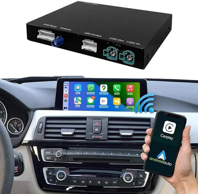 Main image of Road Top Wireless CarPlay & Android Auto Retrofit Kit for BMW NBT System 2012-2016, Compatible with 1/2/3/4/5/6/7 Series X1 X3 X4 X5 X6, CarPlay Interface Decoder, OEM Control, MirrorLink, Ca