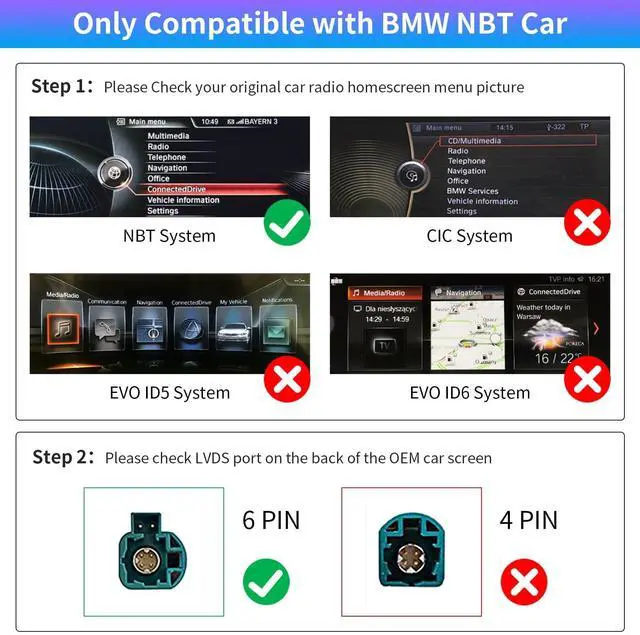 Alt view image 2 of 5 - Road Top Wireless CarPlay & Android Auto Retrofit Kit for BMW NBT System 2012-2016, Compatible with 1/2/3/4/5/6/7 Series X1 X3 X4 X5 X6, CarPlay Interface Decoder, OEM Control, MirrorLink, Ca