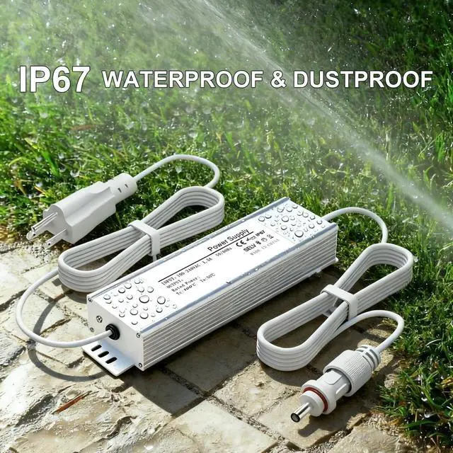Alt view image 5 of 5 - 36V 3A Waterproof Power Supply for Govee Permanent Outdoor Lights,Compatible with Govee H706A H706B H706C Permanent Outdoor Lights Power Adapter Cord(Black)