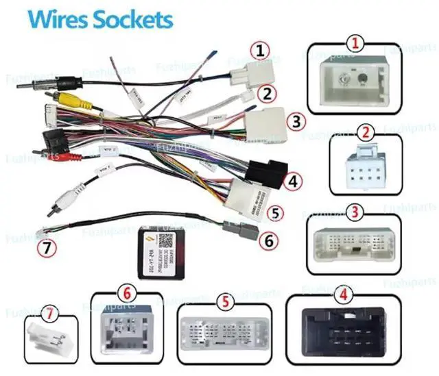 Alt view image 5 of 5 - 16pin Car Radio Stereo Power Wiring Harness Cable Adapter Compatible for Toyota Camry 2018+ RAV4 18+ Avalon 2019+ Sienna 18-20 Corolla 2020 Hilux 20+