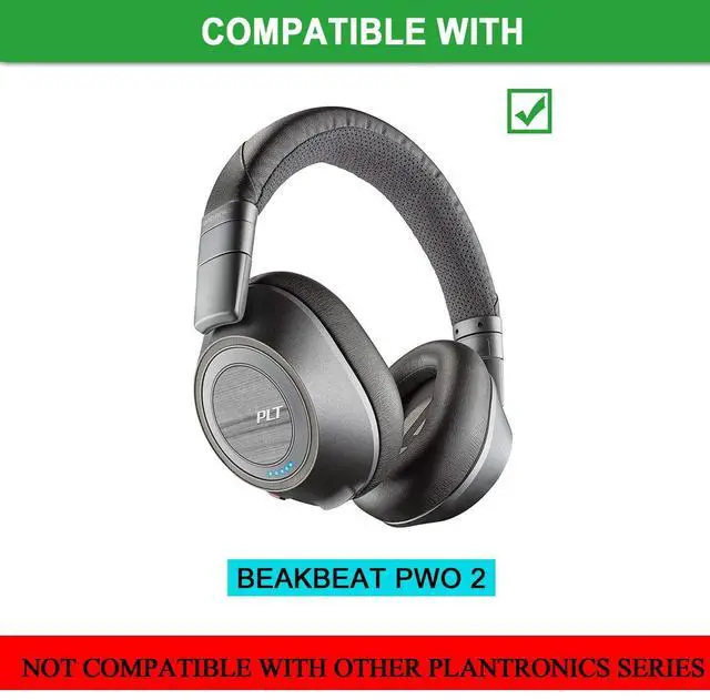 Alt view image 2 of 5 - Jecobb Replacement Earpads for Plantronics BackBeat Pro 2 Wireless Noise Cancelling Headphones with Protein Leather & Memory Foam Ear Cushions (Brown)