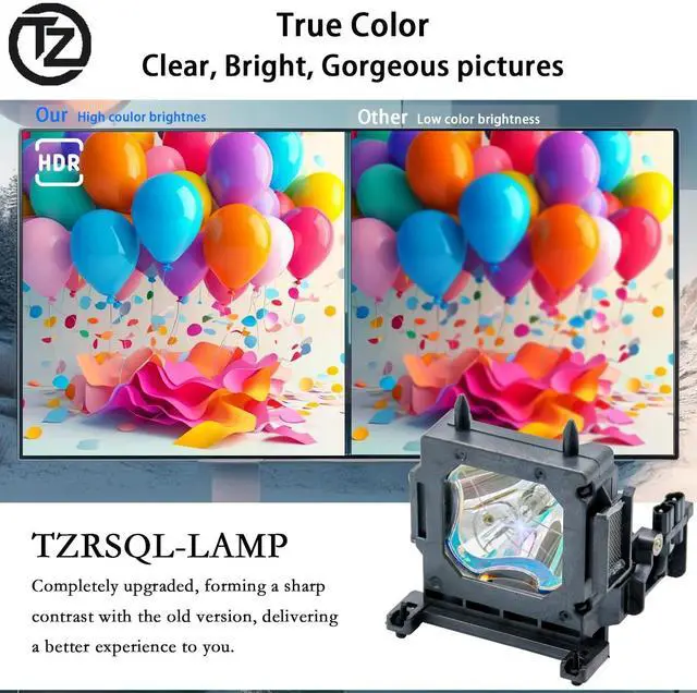 Alt view image 3 of 5 - TZRSQL LMP-H210 Replacement Projector Lamp for Sony VPL-HW45ES VPL-HW60 VPL-HW65 VPL-HW65ES VPL-VW65ES VPL-HW60ES VPL-HW48ES VPL-HW65E VPL-HW45E VPL-HW45EW VPL-HW45AES VPL-HW65AES/HW65EW with Housing