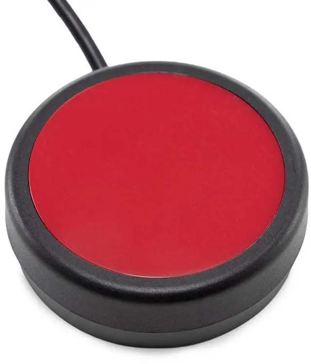 Main image of X-keys One Button Switch Definite Tactile Feel Wired to 3.5mm Plug (2.5, Red) 12 Foot (3.6m) Cable