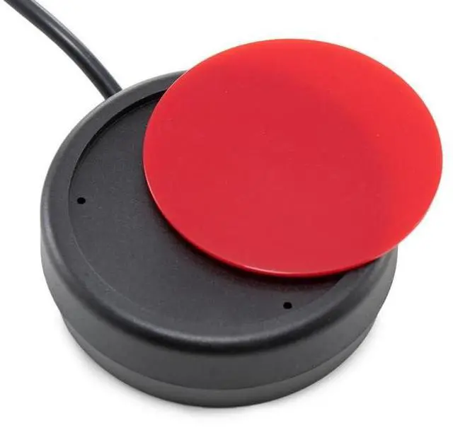 Alt view image 3 of 5 - X-keys One Button Switch Definite Tactile Feel Wired to 3.5mm Plug (2.5, Red) 12 Foot (3.6m) Cable