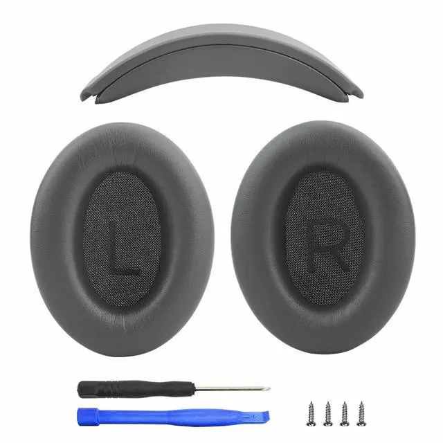 Main image of Ear Cushion and Protein Leather Replacement Headband Pad Kit for Bose QuietComfort 35 45 QC35 QC45 with Noise Isolation Memory Foam (Dark Gray)