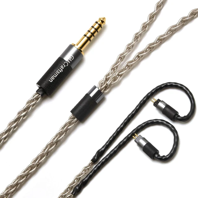 Main image of GUCraftsman 0.78mm 2Pin 6N Single Crystal Silver 2.5mm/4.4mm Balance Earphone Upgrade Cable for Oriolus Audeze iSINE20 LCDi3 64audio A12t TIA RE2000 Legend X Billie Vision VE6 DUNU SA6 (3.5mm Plug)