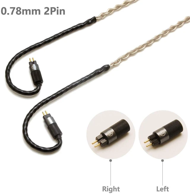 Alt view image 3 of 5 - GUCraftsman 0.78mm 2Pin 6N Single Crystal Silver 2.5mm/4.4mm Balance Earphone Upgrade Cable for Oriolus Audeze iSINE20 LCDi3 64audio A12t TIA RE2000 Legend X Billie Vision VE6 DUNU SA6 (3.5mm Plug)