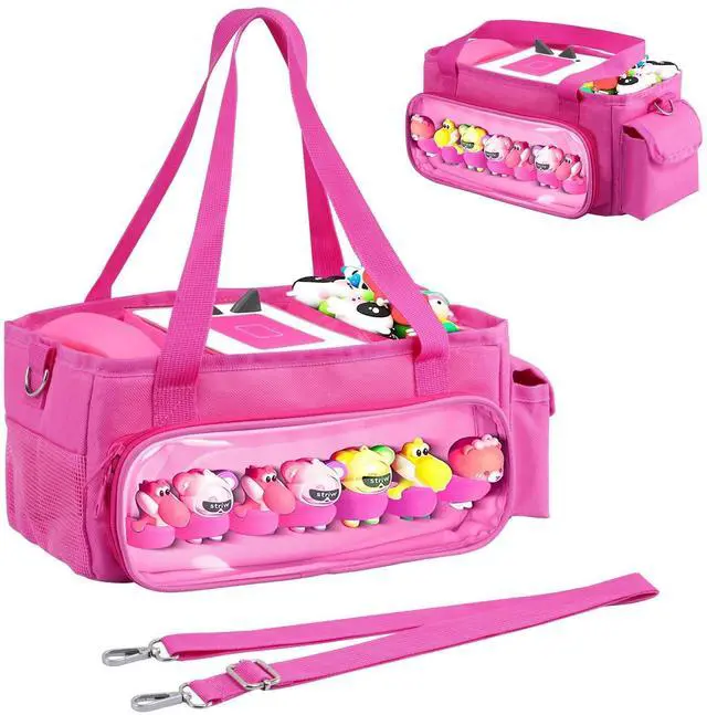 Main image of TiMOVO Carrying Case for Toniebox Starter Set, Portable Tonies Box Storage Travel Bag with Detachable Shoulder Strap for Tonie Figures Headphones Accessories, Pink